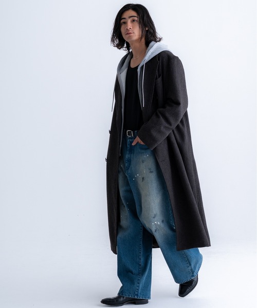 SINSS トレンチコート コート Classic Wool Blend Tweed Coat