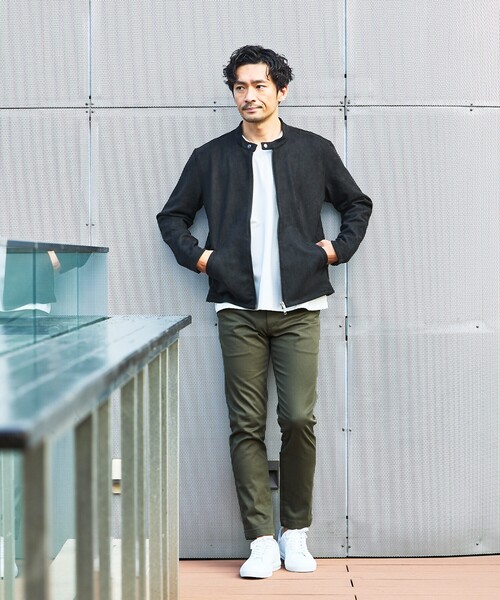 ABAHOUSE GRAY 革ジャン ライダース ネオレザー ポンチ ライダース