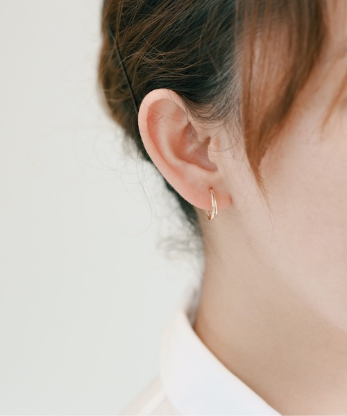 Jewel closet by L&Co. ピアス K10 2連風 フープピアス レディース