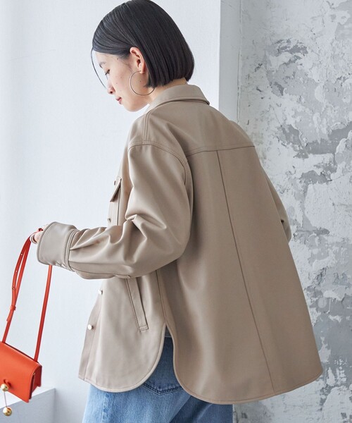 SHIPS（シップス） ブラウス シャツ シープ レザー シャツ ジャケット