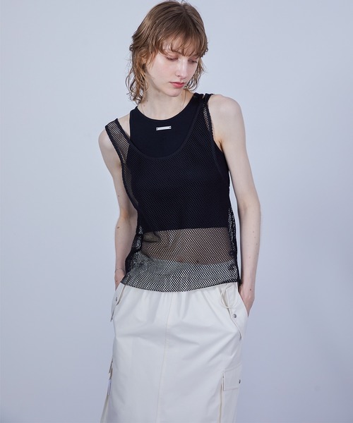 タンクトップ ノースリーブ 「ELOOPS」メッシュタンクトップ セット