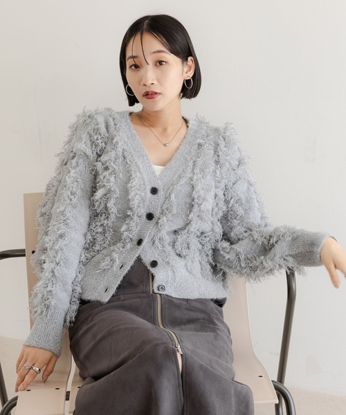 LOWRYS FARM（ローリーズファーム） カーディガン ラメフリンジ2WAY