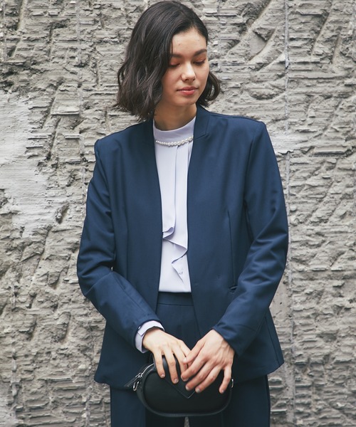 セットアップ 「自宅で洗える」 ノーカラージャケット＆テーパード