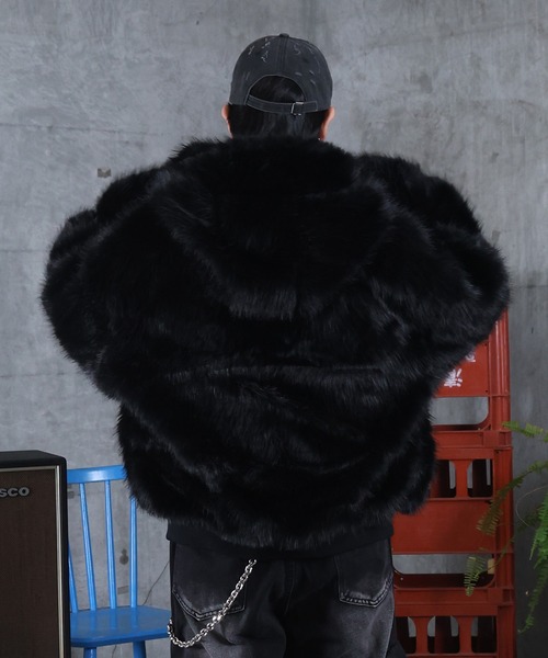 MAROCORE ブルゾン アウター AW クロスモチーフ ストレートファー