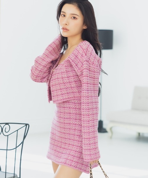 AMBIENT（アンビエント） ワンピース ラメミックスツイードニットベア