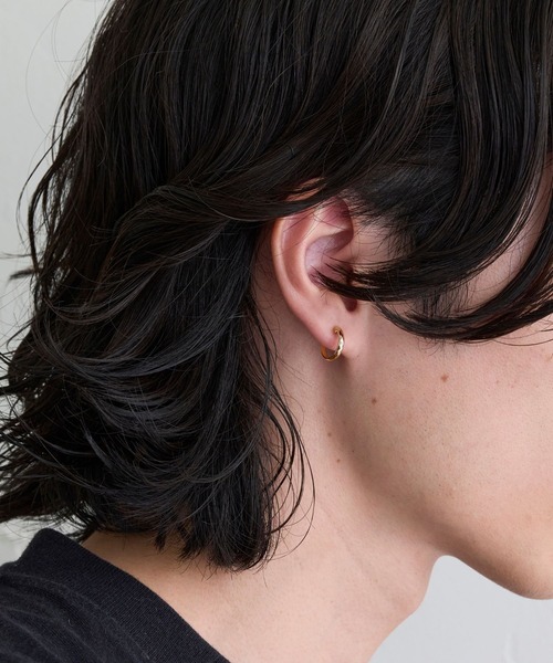 JUPITER ピアス 「K10」ダイヤモンドカットフープピアス「動画あり