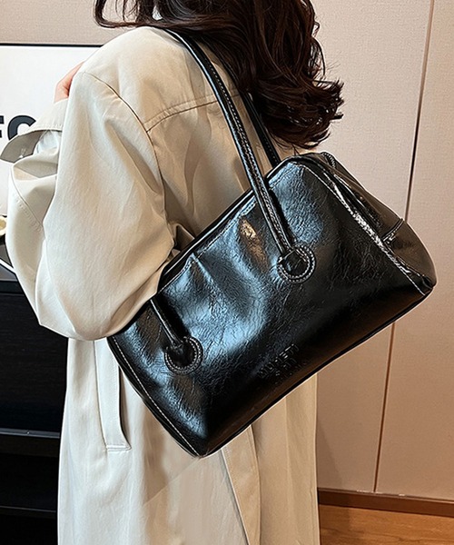 florist（フローリスト） ボストンバッグ レザータッチエンボスロゴ