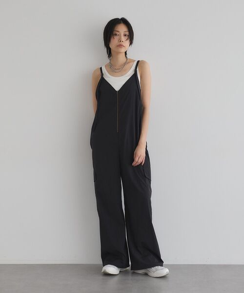 サロペット オーバーオール フロントファスナーオールインワン
