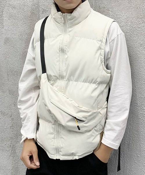 aimoha（アイモハ） ダウンベスト ベスト バック付きリバーシブル中綿