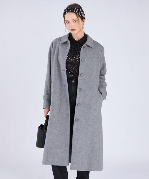 To b. by agnes ステンカラーコート コート ラムウールロングコート