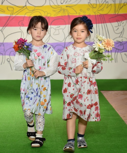 HAKKA KIDS（ハッカキッズ） ワンピース ポピープリント裏毛ワンピース