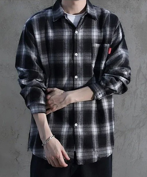 NO WAY シャツ /Bz/オンブレチェックシャツ メンズ レディース