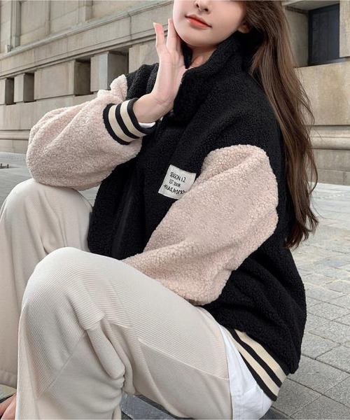 BLANC FICELLE コート アウター ボア スタジアム ジャケット