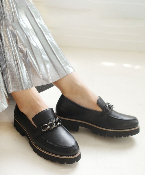 AmiAmi（アミアミ） ローファー 軽量！厚底トラックソールコイン