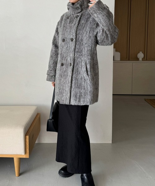 JUNOAH（ジュノア） ステンカラーコート コート スタンドカラー