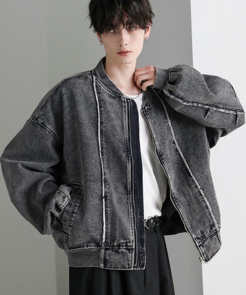 ASTRONOMY ma1 ma-1 フリンジ切替ヘビーウェイトデニムMA-1 メンズ
