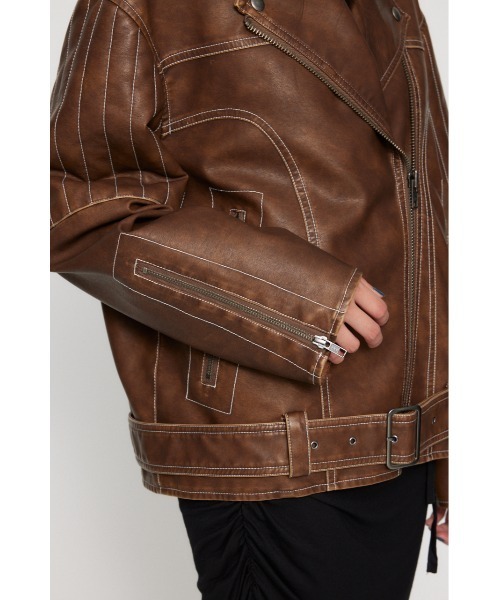 LAGUA GEM（ラグアジェム） レザージャケット ライダース BELTED OVER