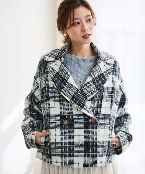 le.coeur blanc（ルクールブラン） ピーコート pコート ループチェック