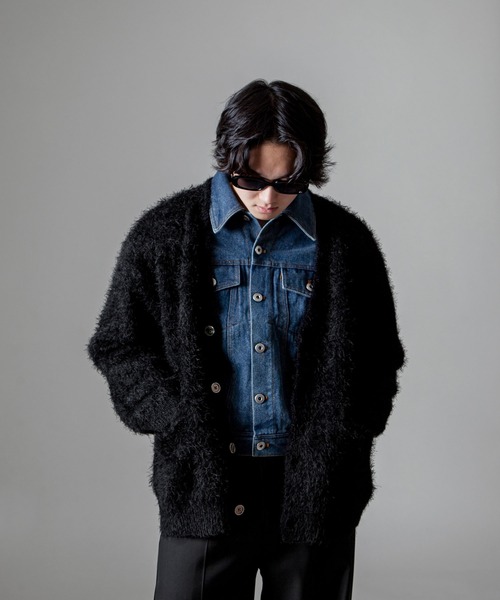 ZIP FIVE -White Line- カーディガン 「White Line」 モヘアライク