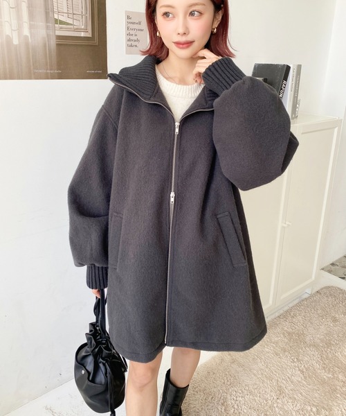 Danton（ダントン） ノーカラージャケット 36 グレイッシュベージュ