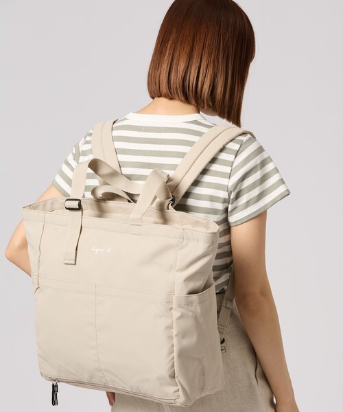 agnes b.（アニエスベー） マザーズバッグ ロゴ ペアレンツバッグ