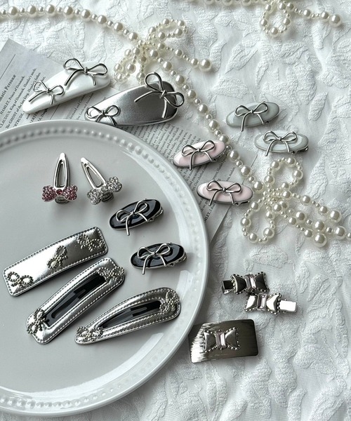 ヘアピン 「2個セット」シルバーリボンミニヘアピン : ZOZOTOWN Yahoo