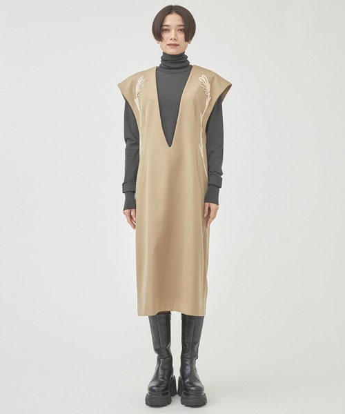 LOKITHO（ロキト） ワンピース 「LOKITHO/(ロキト)」コード刺繍Vネック