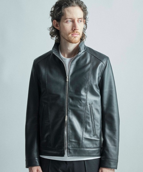 MEN'S BIGI（メンズビギ） 革ジャン ライダース スタンドカラー