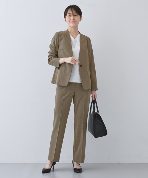INDIVI（インディヴィ） ジャケット ノーカラージャケット 「洗える