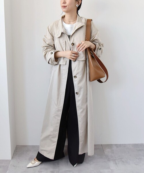 quaranciel コート アウター quaranciel:「手洗い可能」スタンドカラー