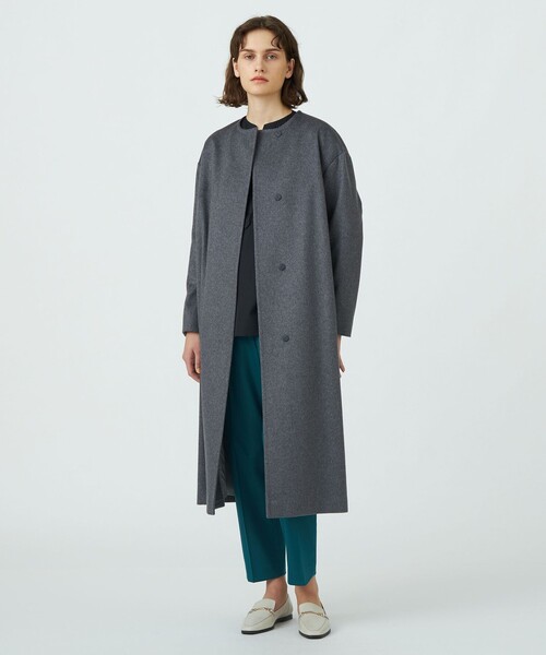 TOMORROWLAND collection ノーカラーコート コート ウェービーカシミヤ