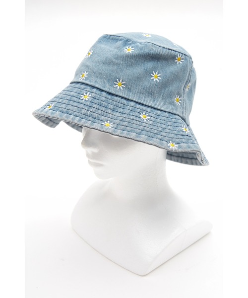 帽子 ハット an meets zakka 花柄刺繍デニムハット / バケハ バケット