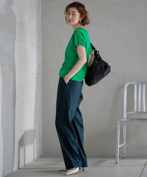 23区（ニジュウサンク） パンツ 「洗える」リネンレーヨンストレッチ