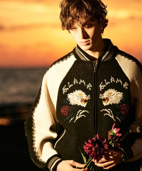 glamb（グラム） スカジャン White Tiger Knit Ska Jumper / ホワイト