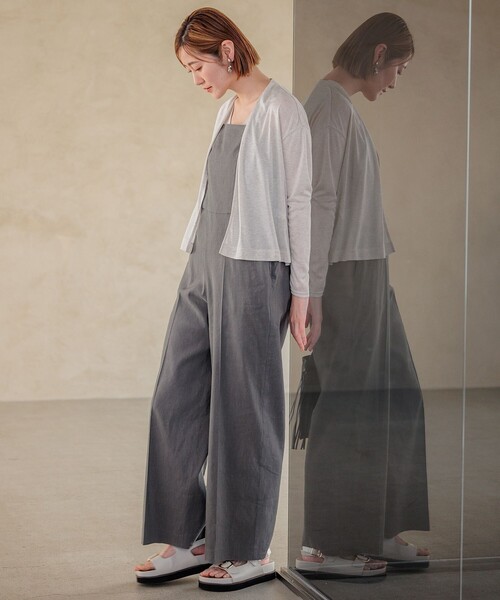 サロペット オーバーオール 「CLASSY.6月号掲載/洗える」リネン