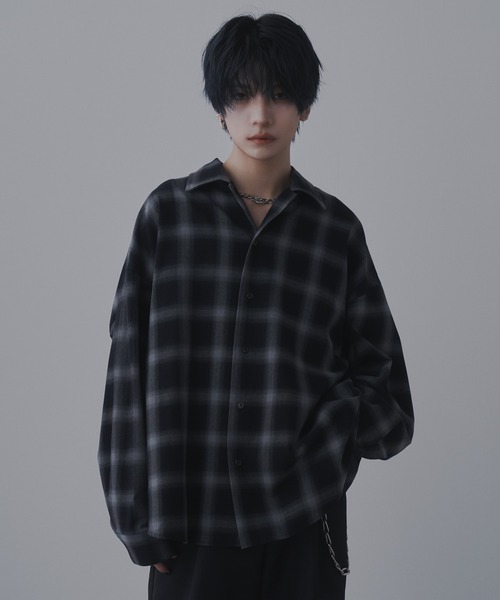 sisa. シャツ Ombre check shirts/オンブレチェックシャツ メンズ