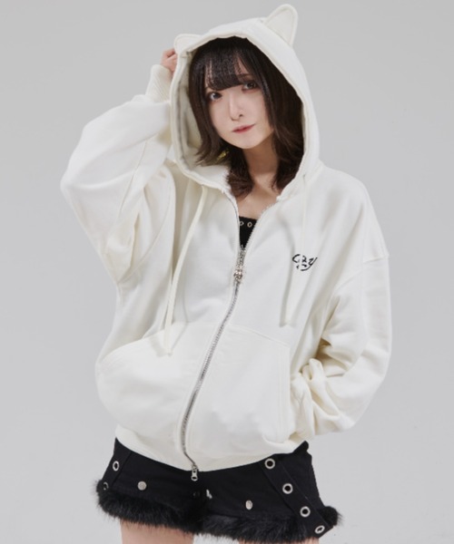 OY（オーワイ） パーカー 「OY/オーワイ」DOLLY STONE EAR HOODIE ZIP