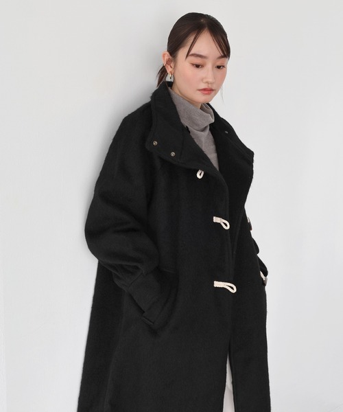 andme（アンドミー） ダッフルコート コート ニットシャギースタンド