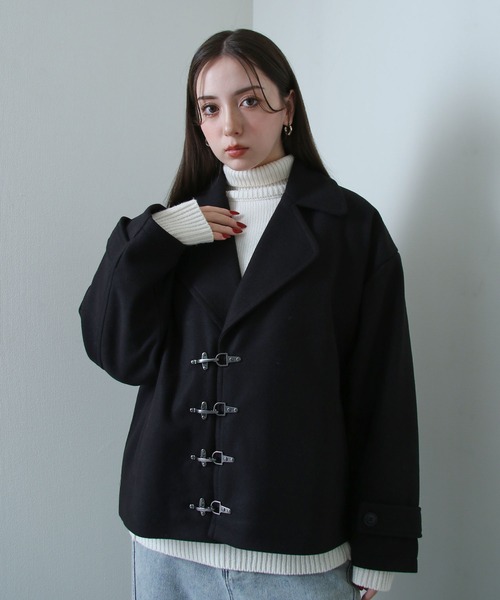 新品タグ付⭐BRANDILY ネイビー ピーコート ジャケット 新品タグ付