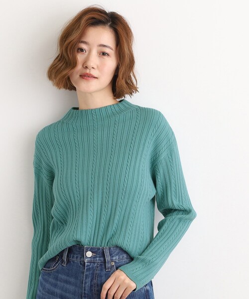 grove（グローブ） ニット セーター 「毛玉軽減／洗える」クロップド