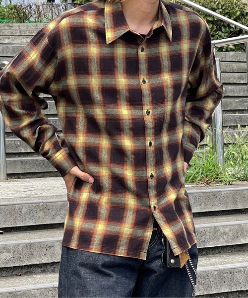 kutir（クティール） シャツ ブラウス オンブレチェックビックシャツ