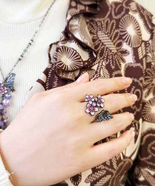 ANNA SUI（アナスイ） 指輪 リング 夜桜と蝶モチーフ リング