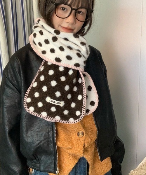 UP START マフラー ストール 「LAMPOON」ドットリバーシブルマフラー