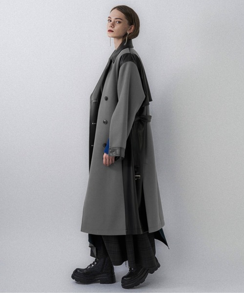 HARE（ハレ） コート チェスターコート ウーリーテックフェイクレザー