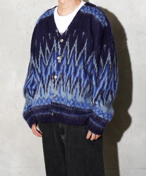 TOWNCRAFT（タウンクラフト） カーディガン VINTAGE MOHAIR STRIPE