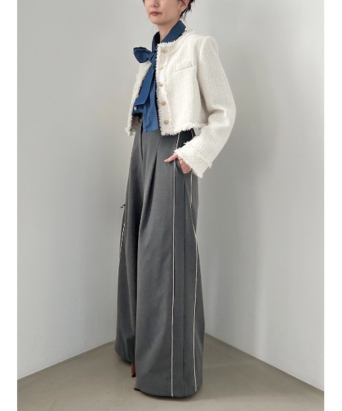 SNIDEL（スナイデル） ジャケット ノーカラージャケット ツイード