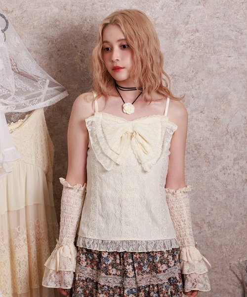 axes femme（アクシーズ ファム） キャミソール レーシービッグリボン