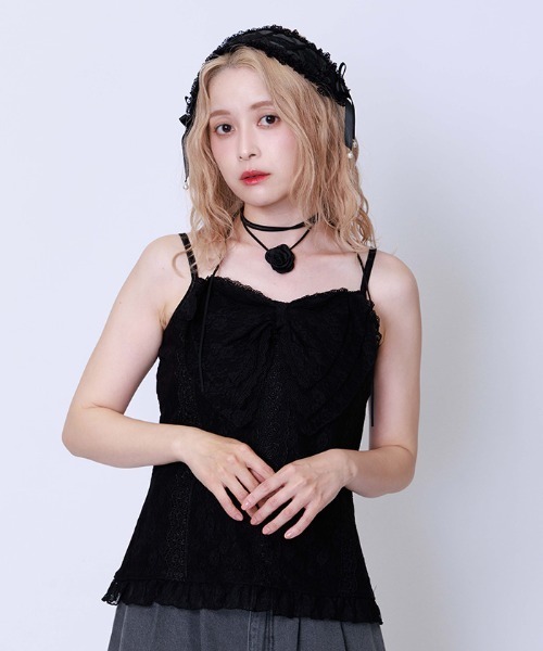 axes femme（アクシーズ ファム） キャミソール レーシービッグリボン