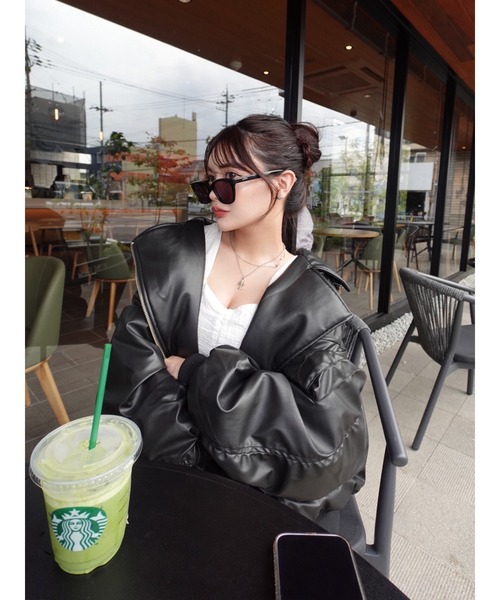 jouetie（ジュエティ） ma1 ma-1 フェイクレザーライダースMA-1