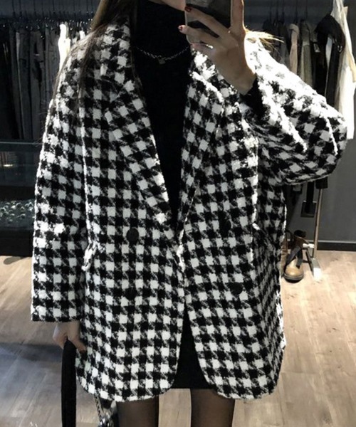 miniministore（ミニミニストア） コート チェスターコート 千鳥格子柄